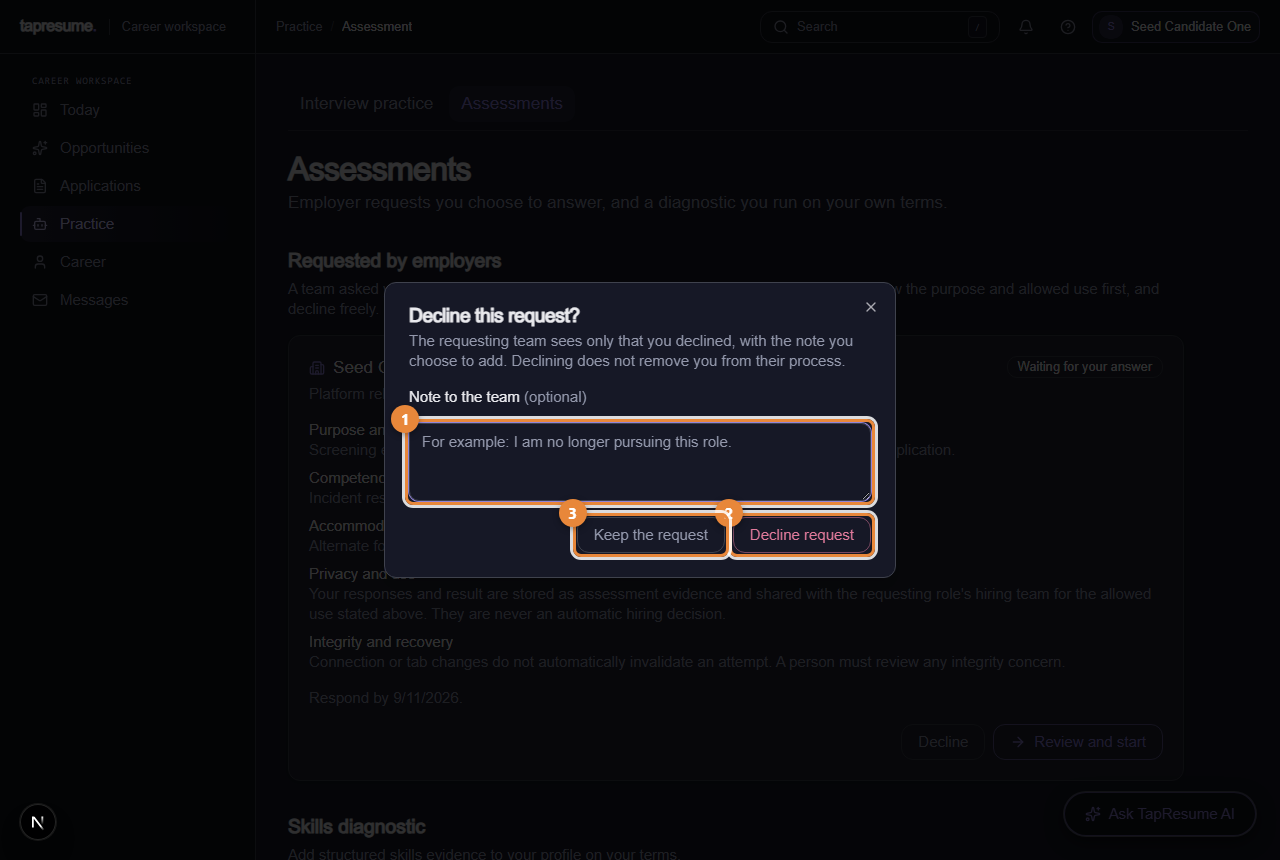 Decline this request?