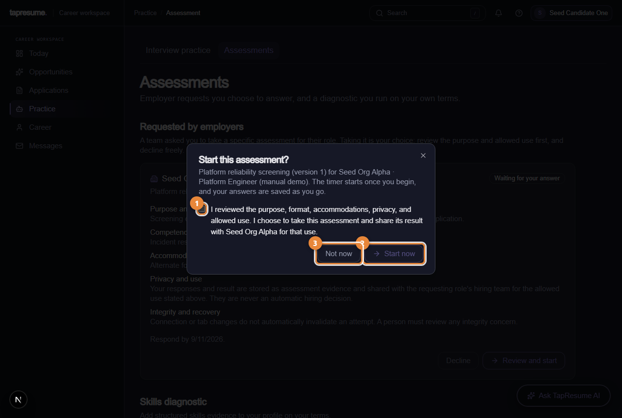 Start this assessment?